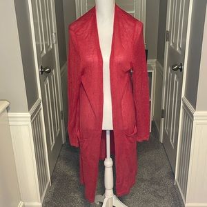 J. Jill Vibrant Red Long Cardigan
